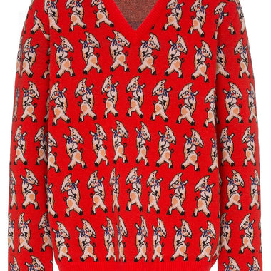 Gucci Wool Pig Print Sweater